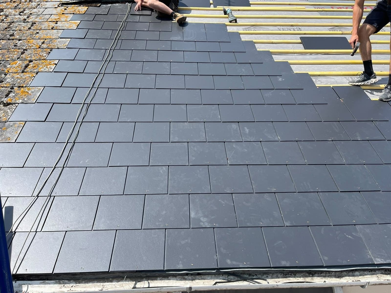 New slate roof going on, course by course